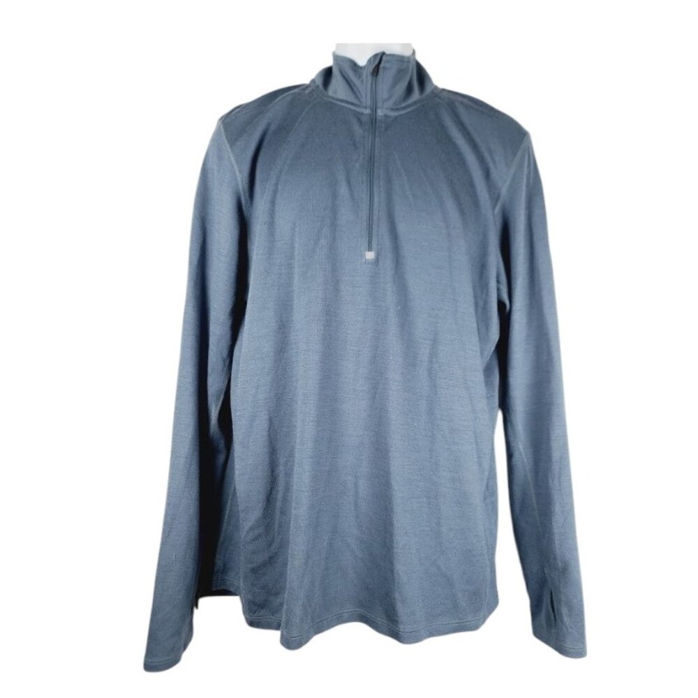 Nike Men's Blue 1/4 Zip Long Sleeve Outdoor Athletic T-Shirt Size Large